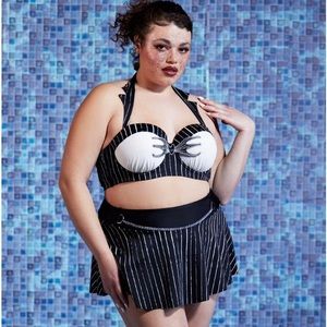 Hot Topic Jack Skellington Swim Skirt Bottom Plus Size 0 (L) fits Torrid 0. NWT